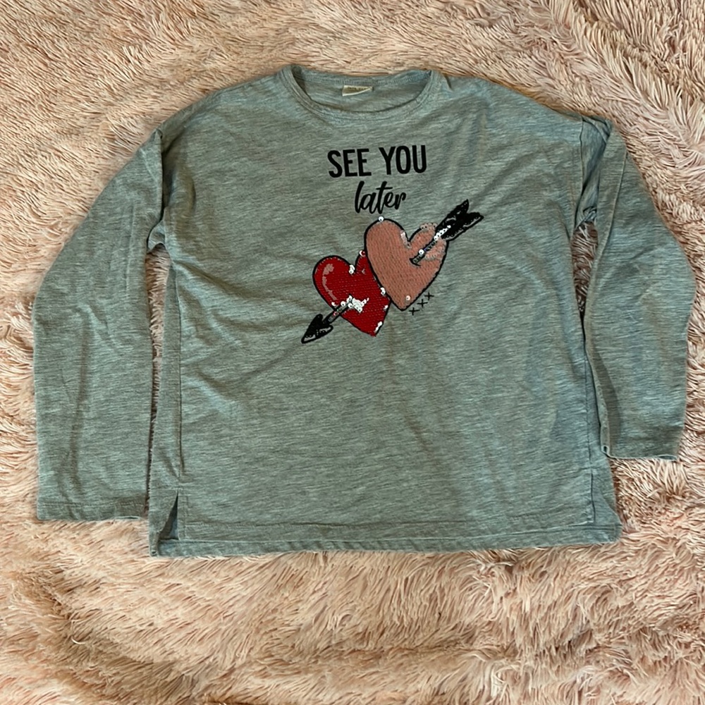 ZARA kids long sleeve, embellished top. Size 10